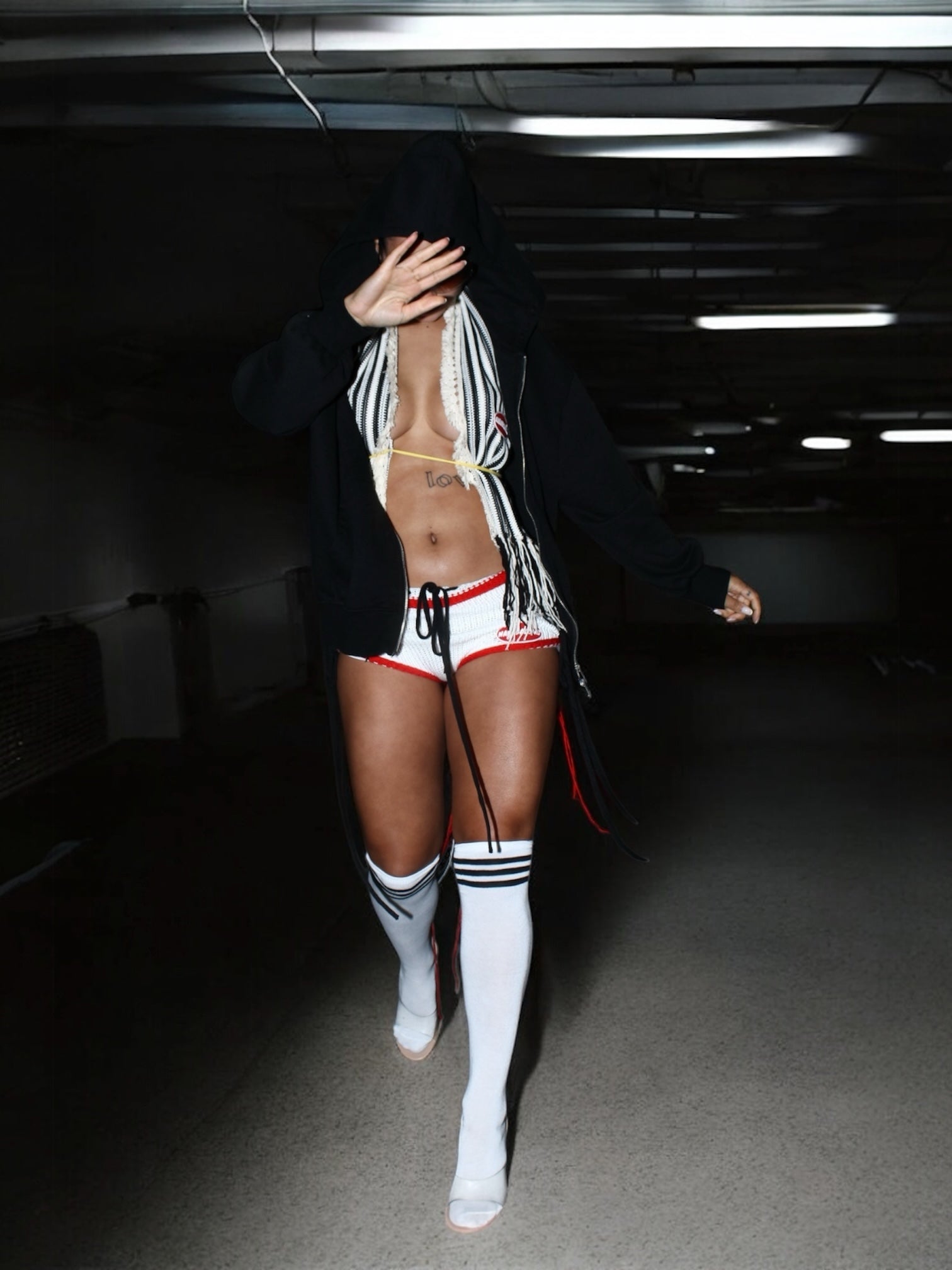 White Knitted Mini Shorts