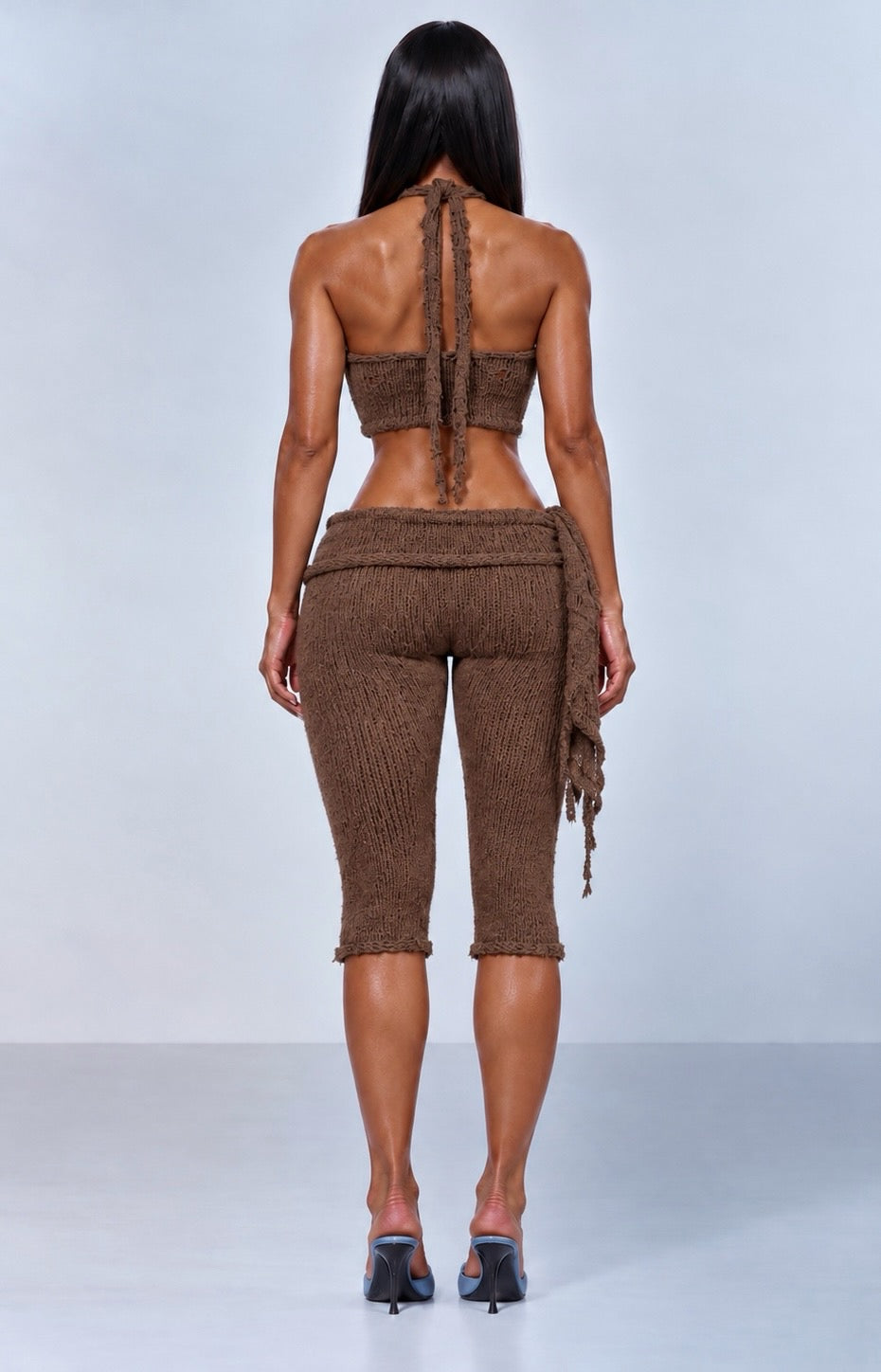 2 PIECE KNIT SET- CHOCOLATE BROWN