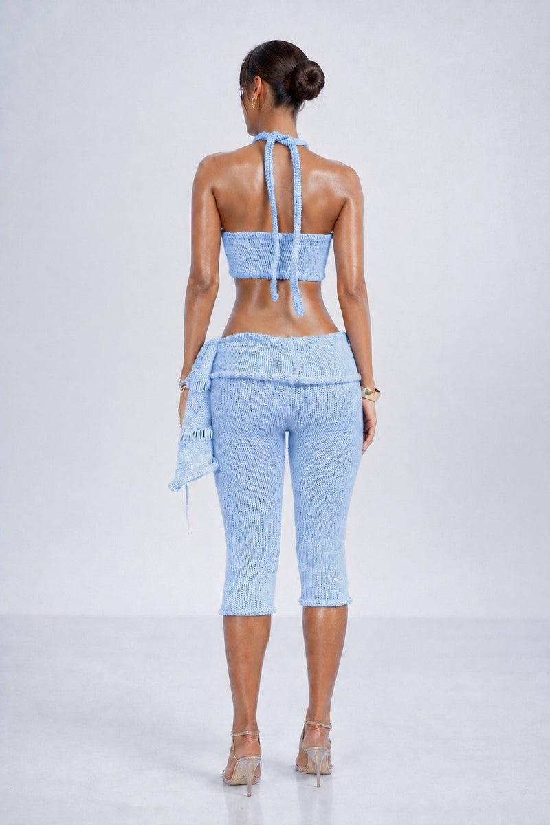 2 PIECE KNIT SET- SKY BLUE