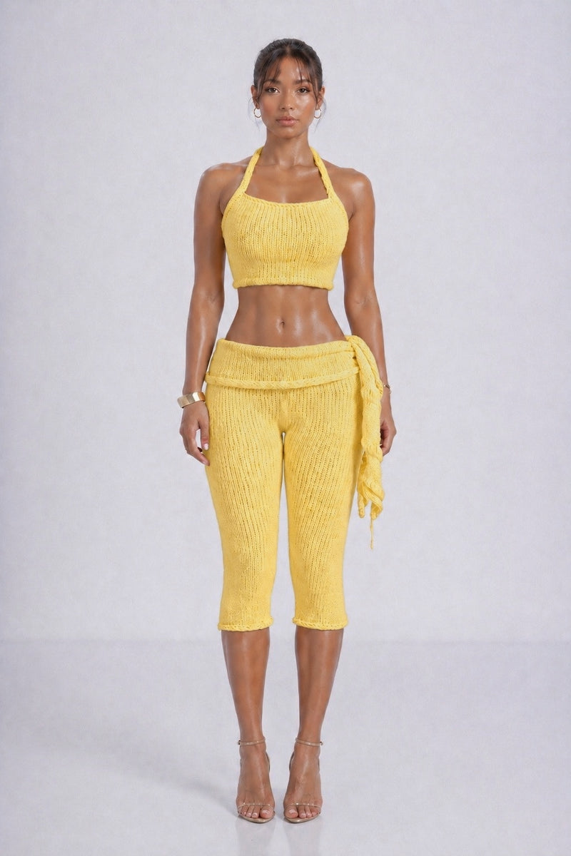 2 PIECE KNIT SET- BUTTER YELLOW