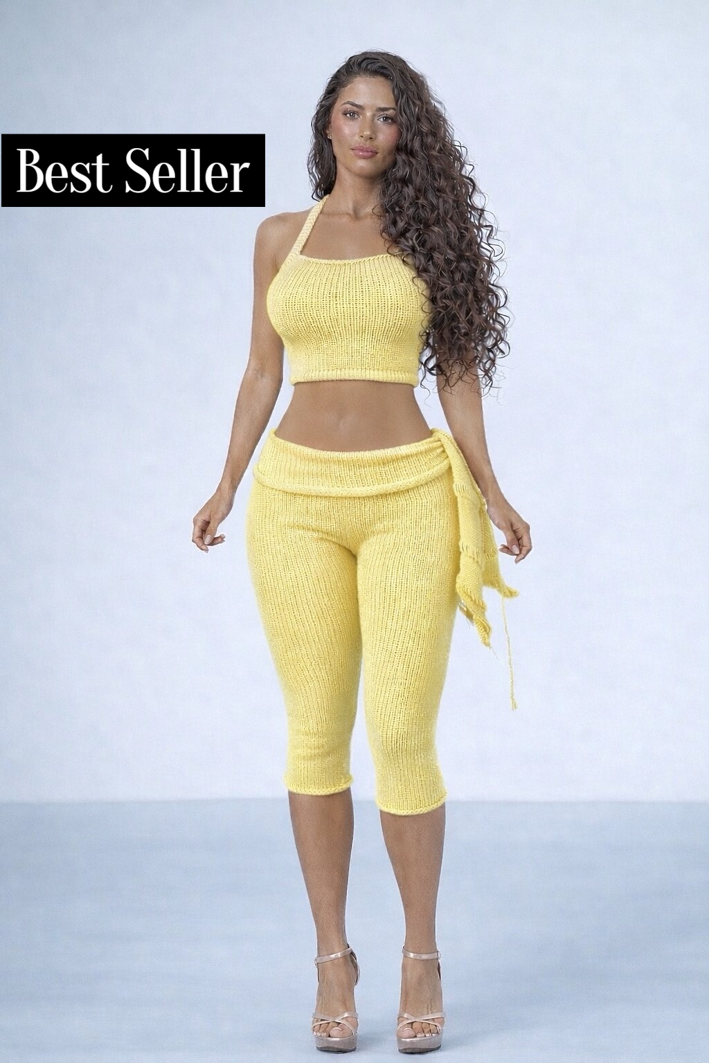 2 PIECE KNIT SET- BUTTER YELLOW